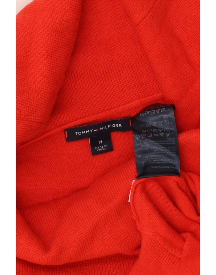 TOMMY HILFIGER Womens Roll Neck Jumper Sweater UK 12 Medium Red Viscose Vintage Tommy Hilfiger and Second-Hand Tommy Hilfiger from Messina Hembry 
