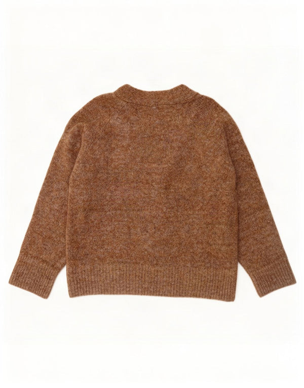 Zara Cardigan surdimensionné pour femme UK 10 Petit polyester marron