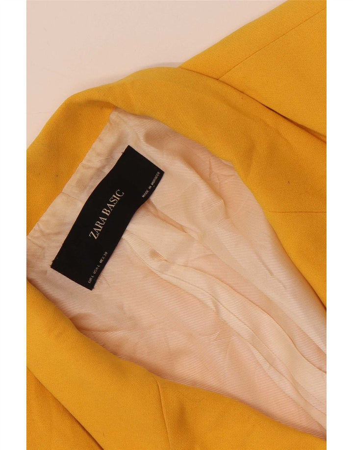Zara Γυναικείο Μπλέιζερ Διπλό Μπουφάν UK 14 Large Yellow