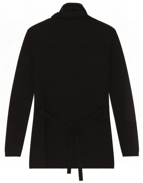 Maglione cardigan aperto lungo da donna Zara UK 10 piccolo in viscosa nera