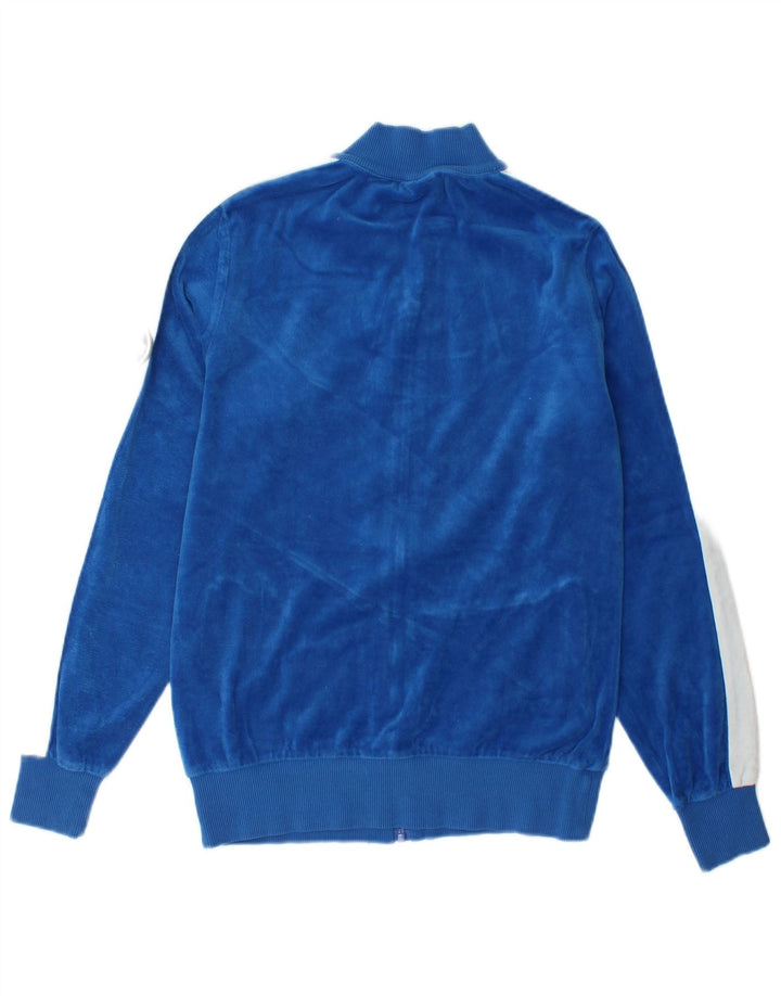 Colmar Dame Velour Træningsdragt Top Jacket UK 10 Small Blue Cotton