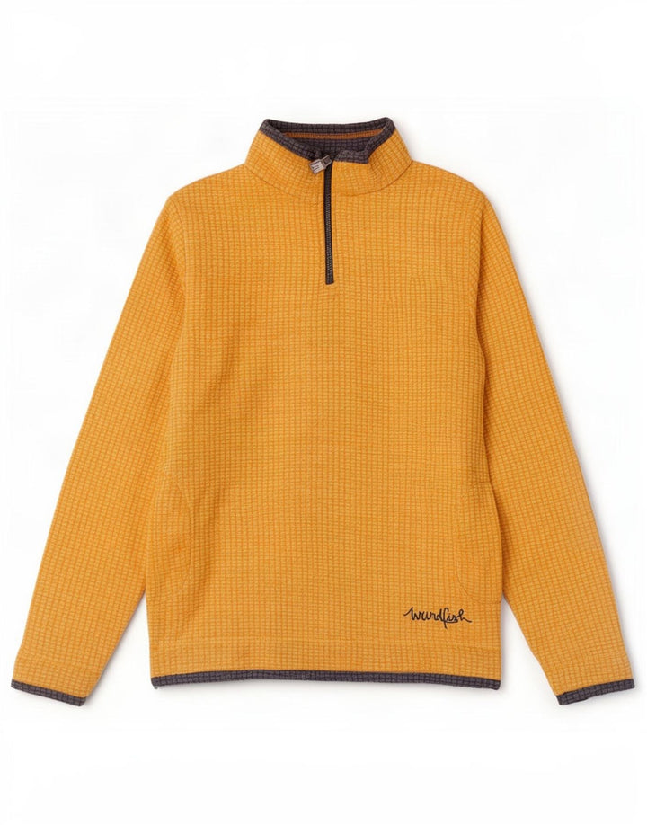 Weird Fish Pull polaire à col zippé pour femme UK 10 Petit Jaune Polyester