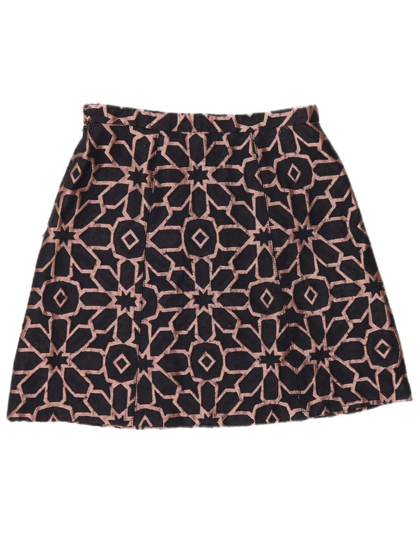 Max&Co. Damen Minirock UK 6 XS W26 Marineblaues geometrisches Polyester