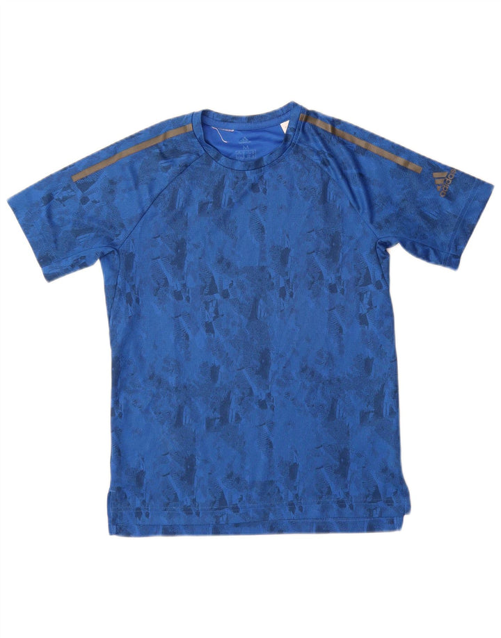 Adidas Boys Climacool T-Shirt Top 11-12 Years Medium Blue Geometric