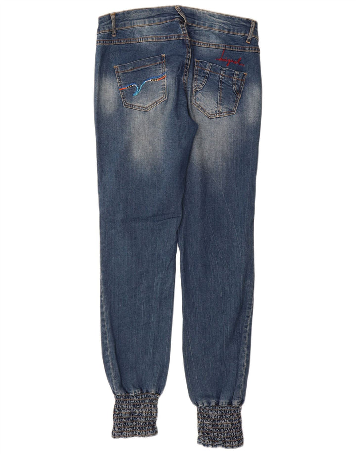 Desigual Pantaloni da jogging da donna a vita bassa Slim Jeans W34 L32 Patchwork blu