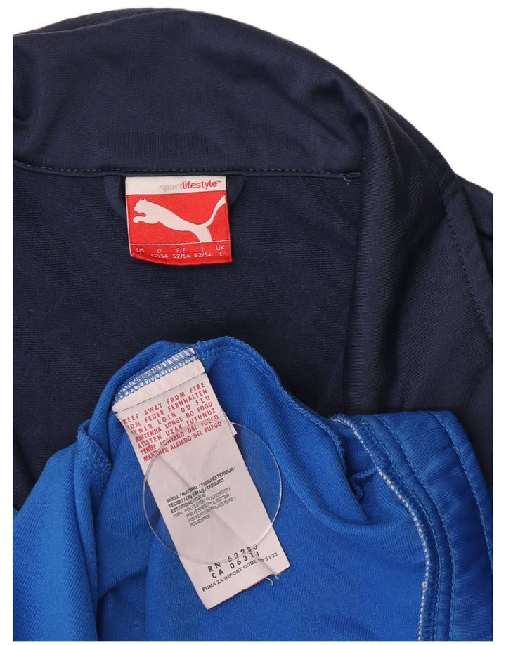 Puma Herren-Trainingsanzug-Top-Jacke, großes blaues Farbblock-Polyester