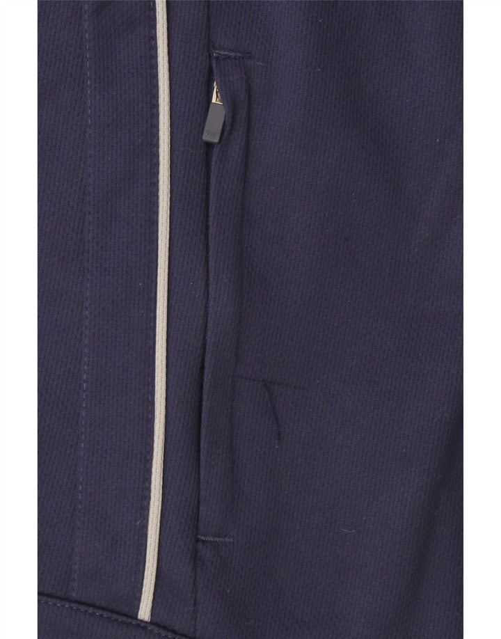 REEBOK Womens Hooded Tracksuit Top Jacket UK 16 Large Navy Blue Polyester Vintage Reebok and Second-Hand Reebok from Messina Hembry 