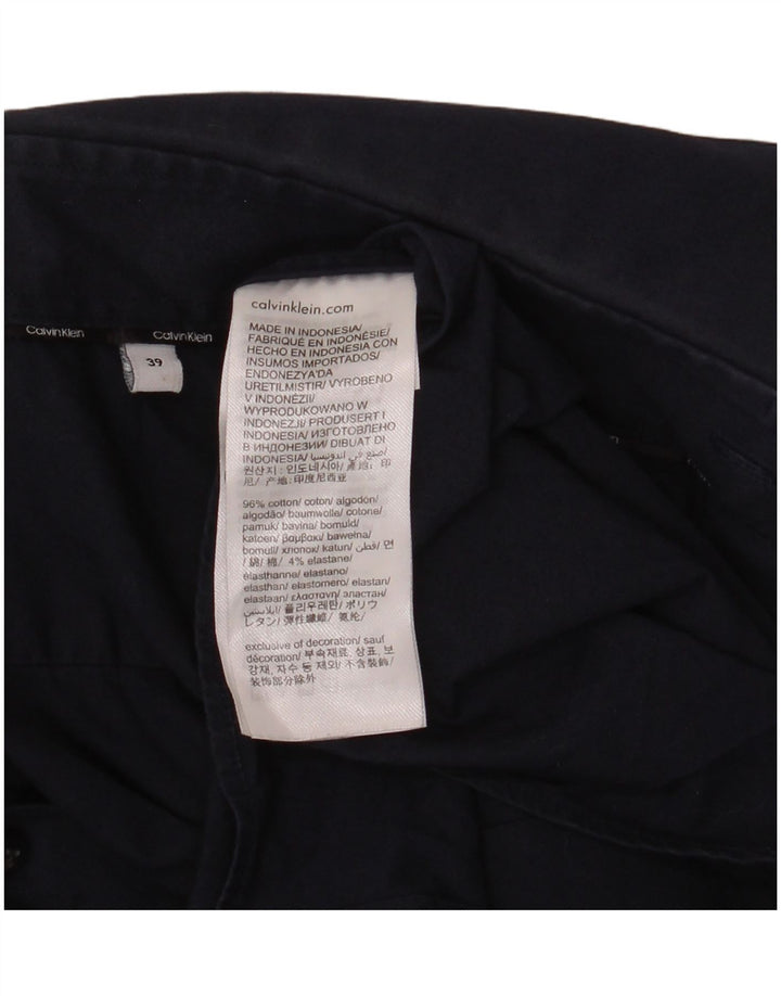 CALVIN KLEIN Mens Slim Fit Shirt Size 39 Medium Navy Blue Cotton