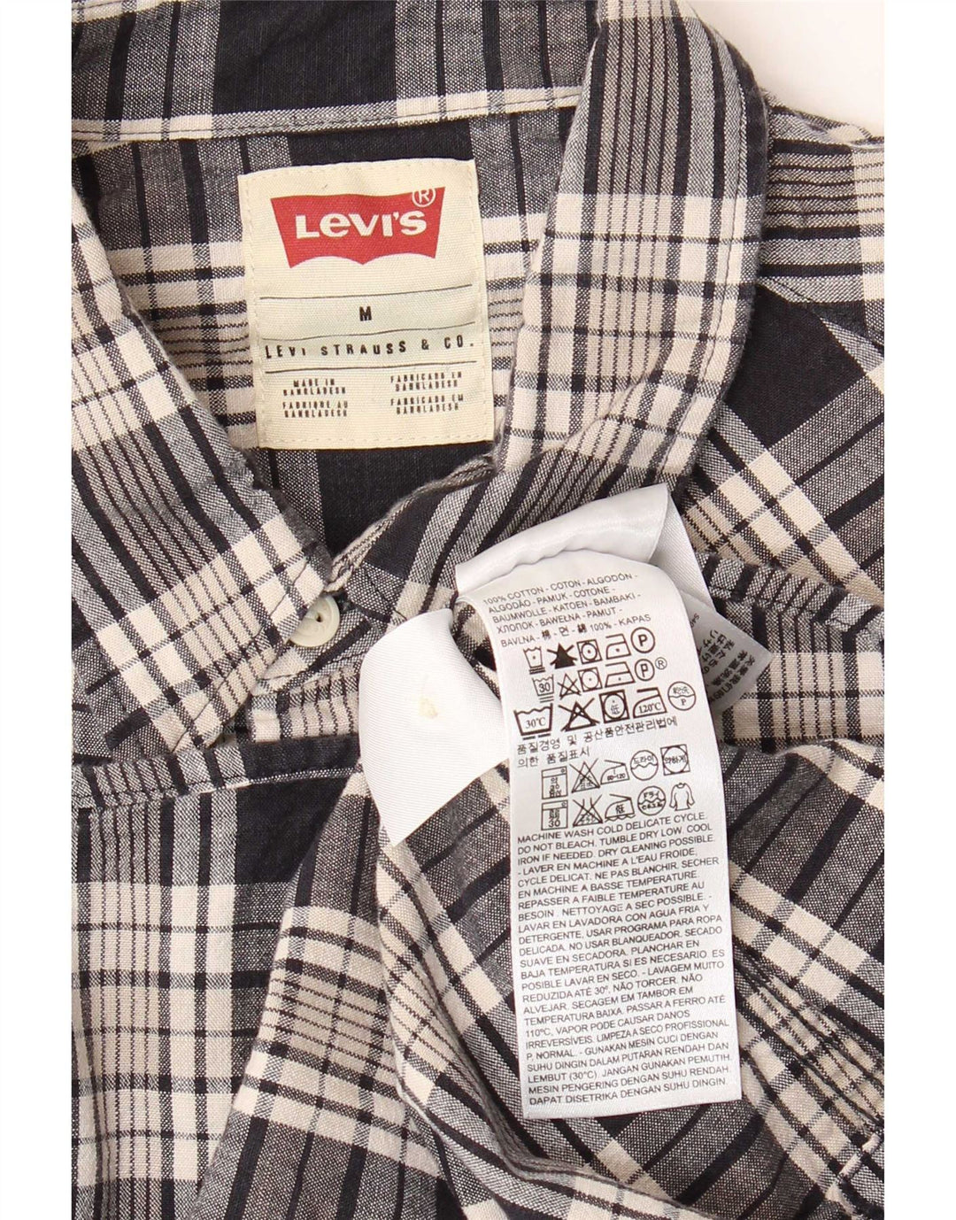 Levi's herreskjorte medium sort ternet bomuld