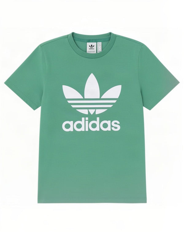 Adidas Womens Graphic T-Shirt Top UK 10 Small Green Cotton