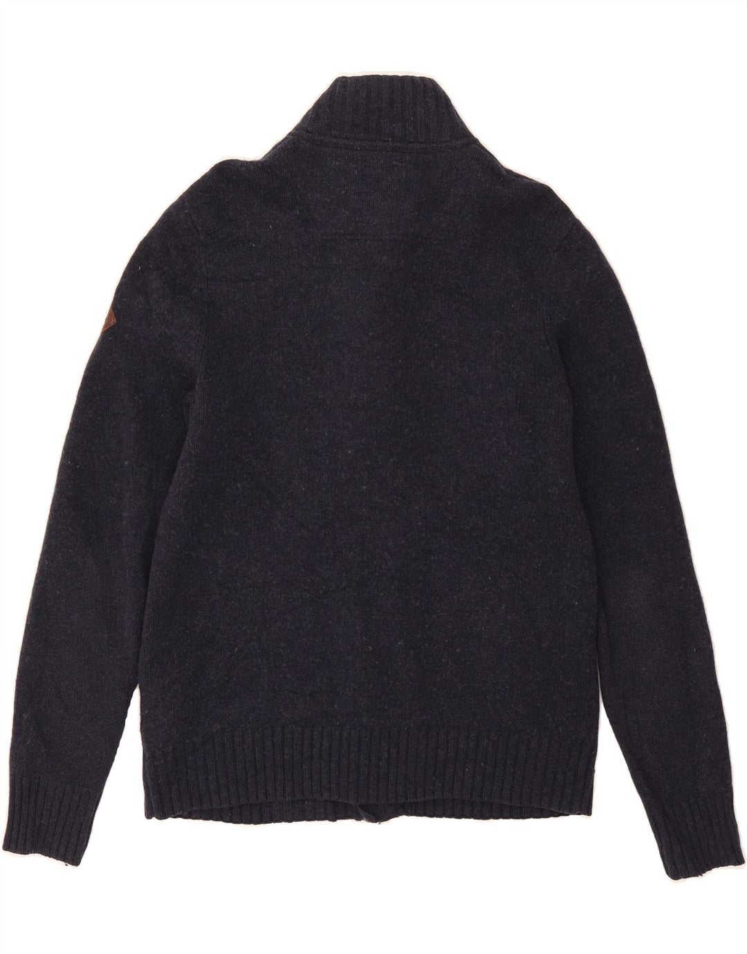 TIMBERLAND Womens Cardigan Sweater UK 14 Large Navy Blue Wool Vintage Timberland and Second-Hand Timberland from Messina Hembry 