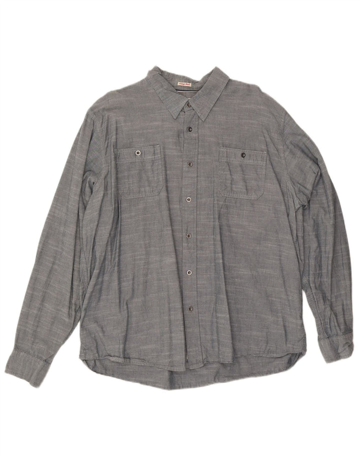 WRANGLER Mens Shirt 2XL Grey Flecked Cotton
