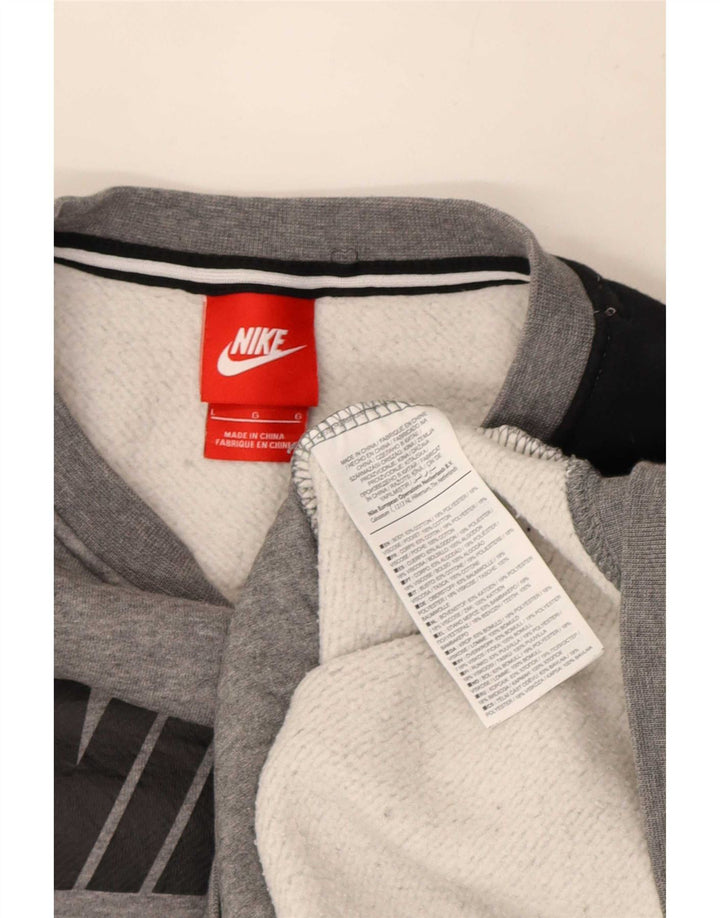 Nike Herren-Sweatshirt mit Grafik, groß, Grau, Farbblock