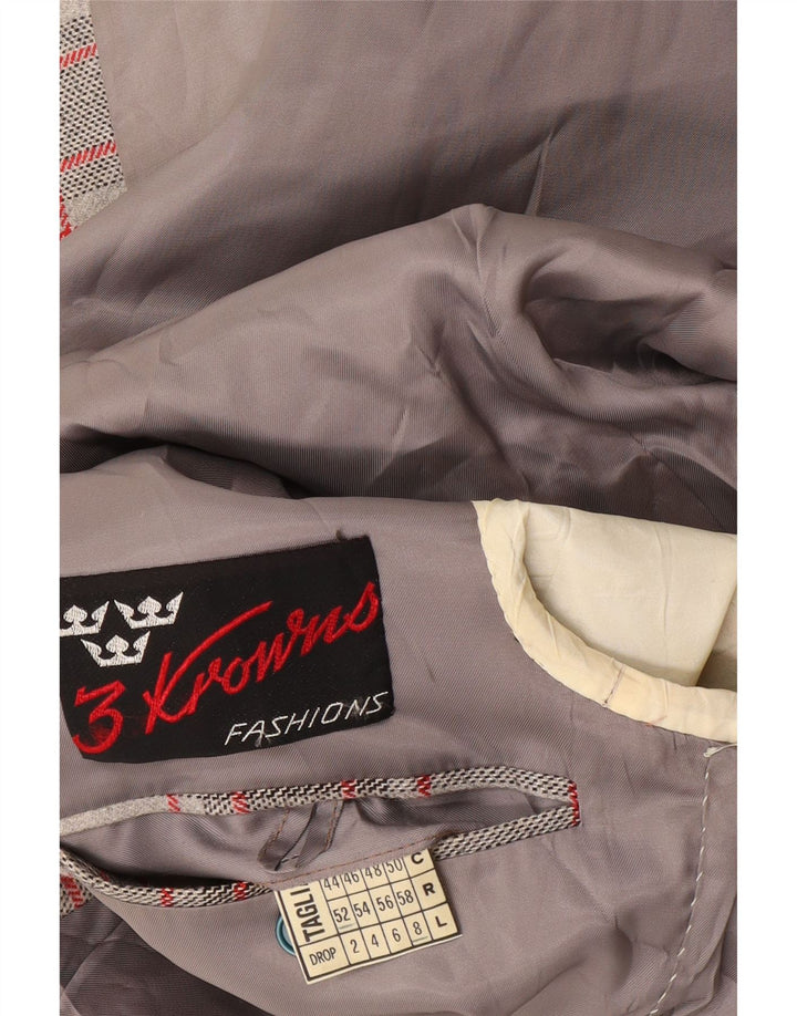Vintage herre 2-knaps blazerjakke IT 52 XL Grå ternet