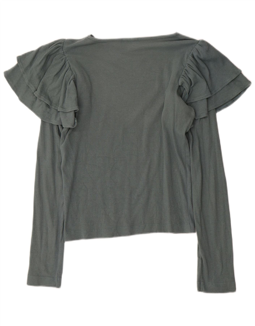 Zara Femme Top Manches Longues UK 12 Gris Moyen