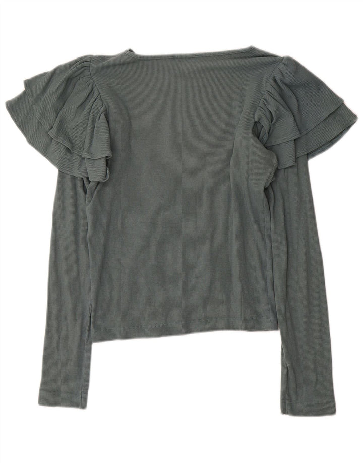 Zara Femme Top Manches Longues UK 12 Gris Moyen