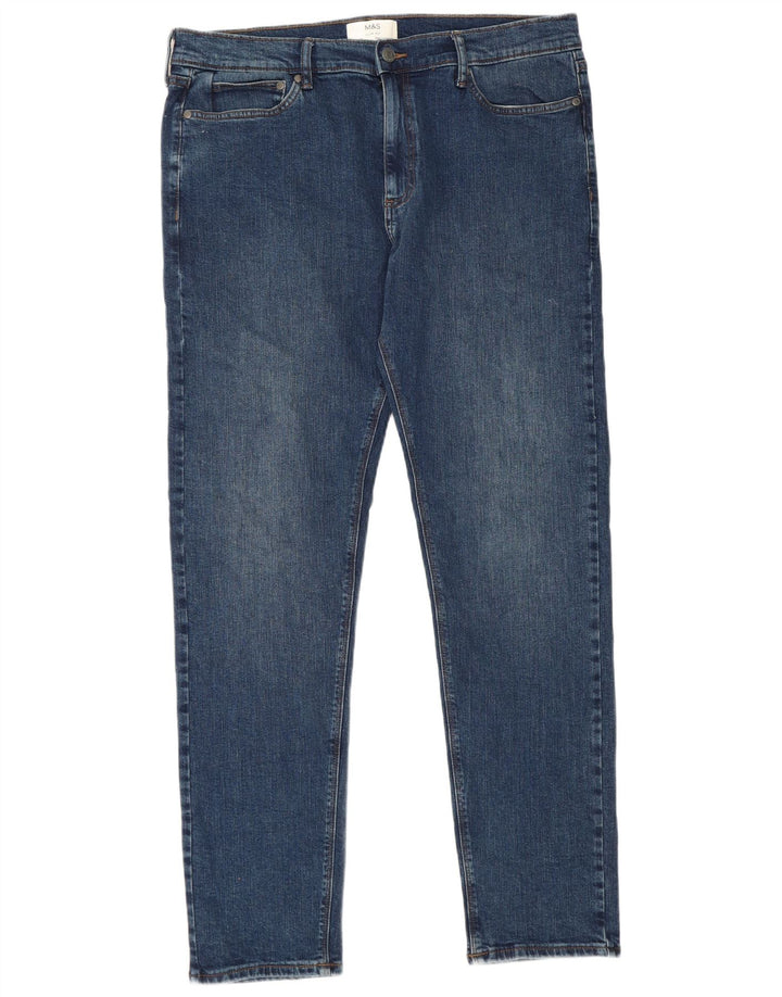 Marks & Spencer Mens Slim Jeans W36 L33 Blue Cotton