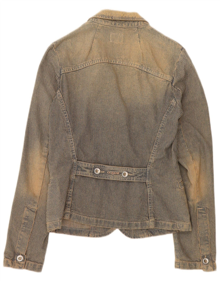 Calvin Klein Jeans Womens 3 Button Blazer Jacket UK 10 Small Blue