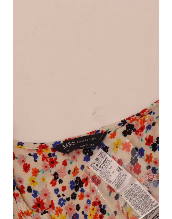 Marks & Spencer Womens 3/4 Sleeve Blouse Top UK 18 XL Multicoloured