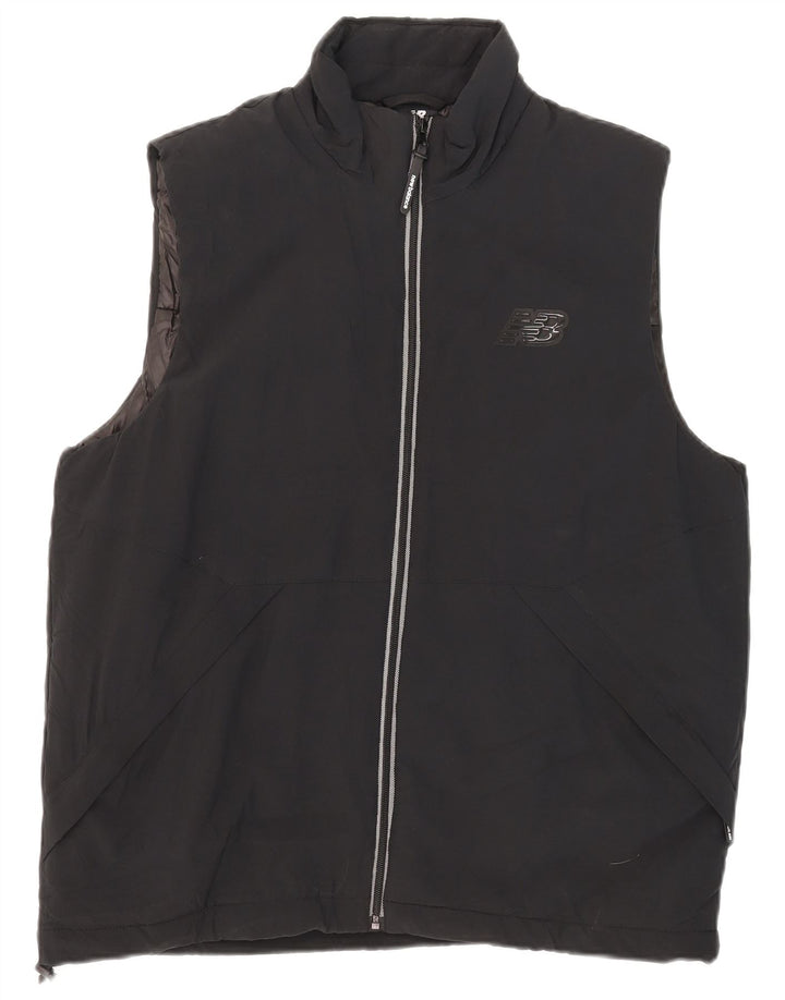 New Balance Mens Gilet UK 38 Medium Black Polyester