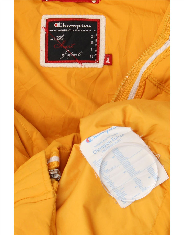Champion Womens Hooded Padded Jacket UK 18 XL Yellow Polyester