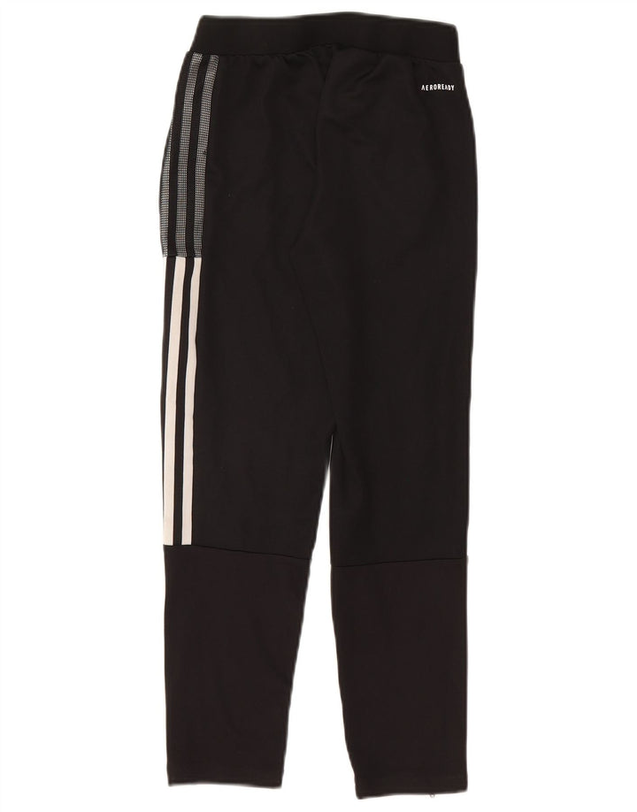 ADIDAS Boys Aeroready Tracksuit Trousers 9-10 Years Black Polyester