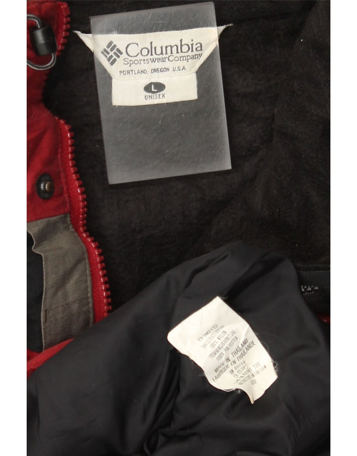 Columbia Mens Omni-Tech Windbreaker Jacket UK 40 Large Red Colourblock