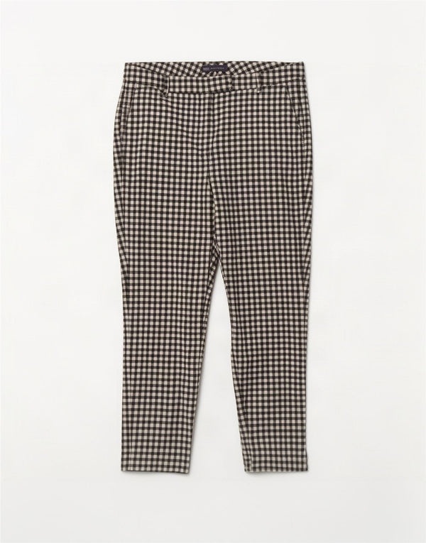 Marks & Spencer Dame Crop Suit Bukser UK 16 Large W34 L24 Black Gingham