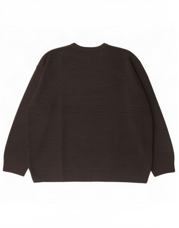 Ανδρικό πουλόβερ Lacoste με λαιμόκοψη, μέγεθος 6 XL γκρι παρθένο μαλλί
