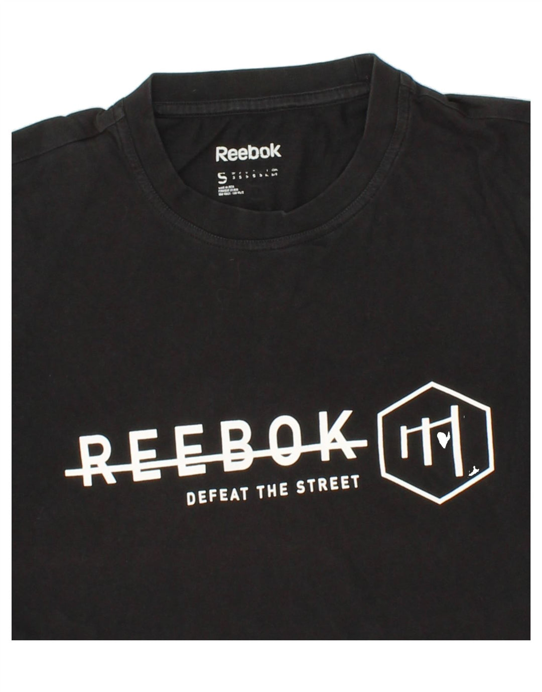 REEBOK Mens Graphic T-Shirt Top Small Black Cotton Vintage Reebok and Second-Hand Reebok from Messina Hembry 
