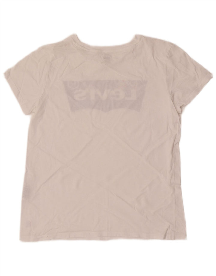 Levi's Damen-T-Shirt mit Grafik, UK 12, mittelweiße Baumwolle