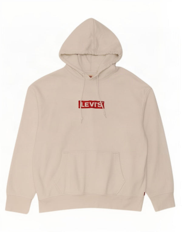 Levi's Mens Graphic Relaxed Fit kapucnis pulóver, nagy fehér pamut