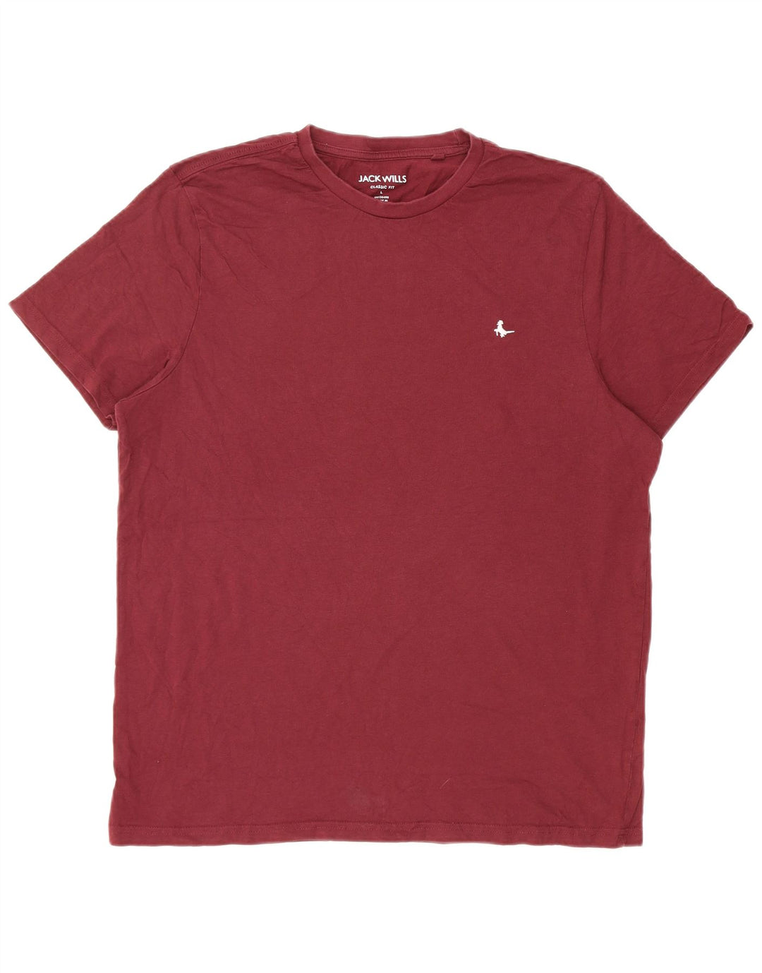 JACK WILLS Mens Classic Fit T-Shirt Top Large Maroon