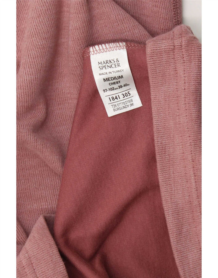 Marks & Spencer Herre Blue Harbor Top Langærmet Medium Bourgogne Bomuld