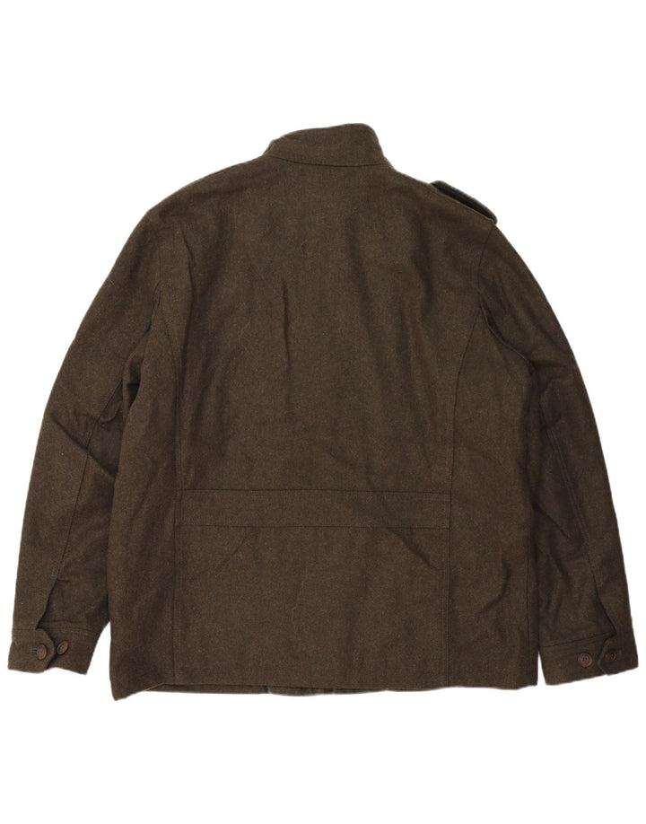 Dockers Mens Military Utility Jacket UK 42 XL Khaki Wool