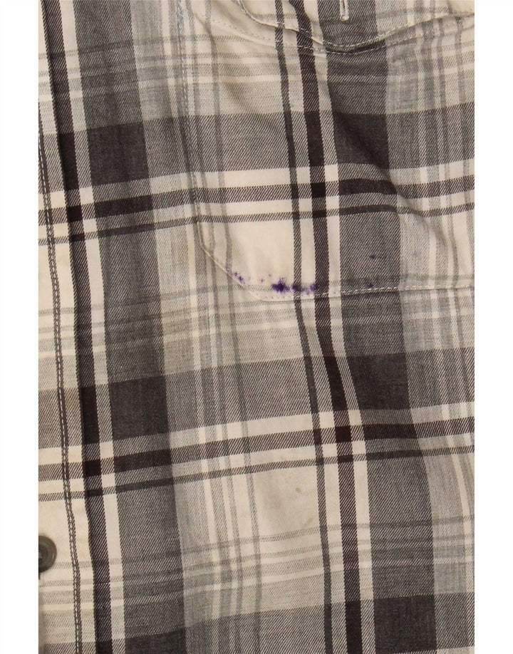 Chaps Chemise en flanelle pour homme en coton à carreaux gris