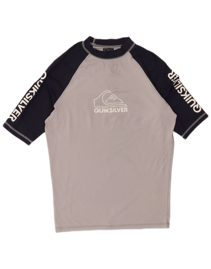 Quiksilver Mens Graphic T-Shirt Top Large Grey Colourblock