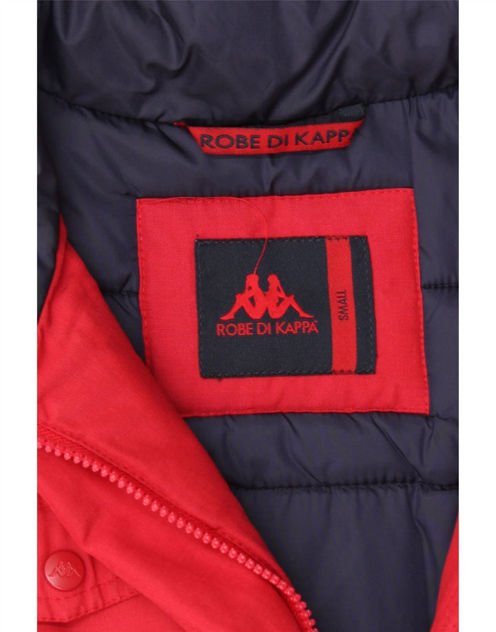KAPPA Womens Hooded Padded Coat UK 10 Small Red Cotton Vintage Kappa and Second-Hand Kappa from Messina Hembry 