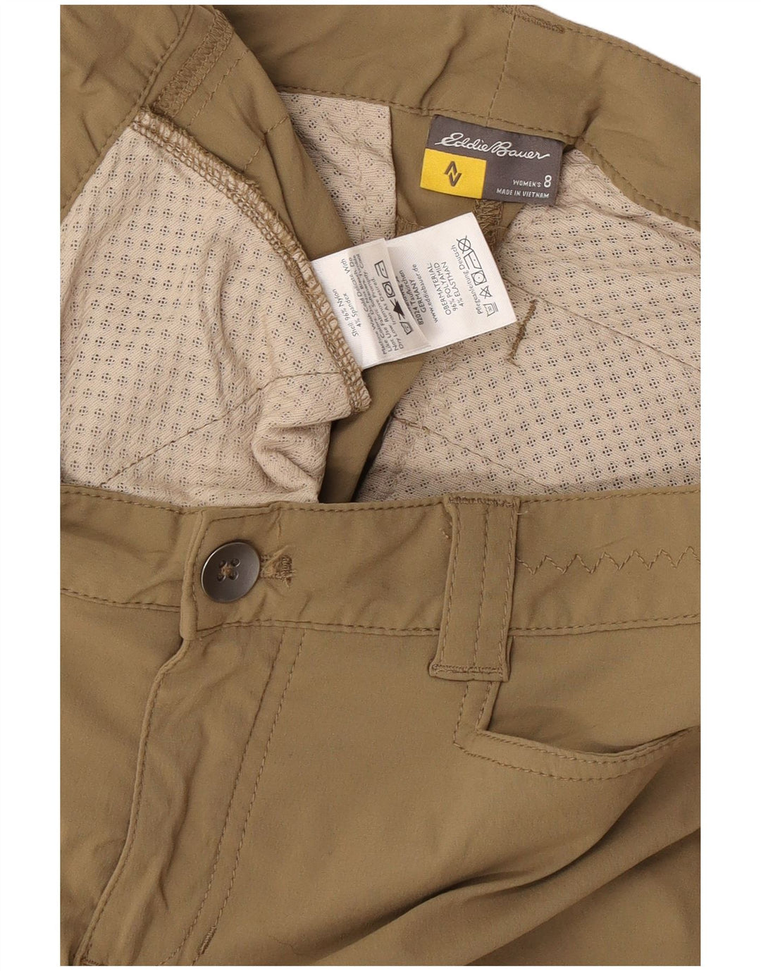 Eddie Bauer Womens Casual Shorts US 8 Medium W32 Khaki Cotton