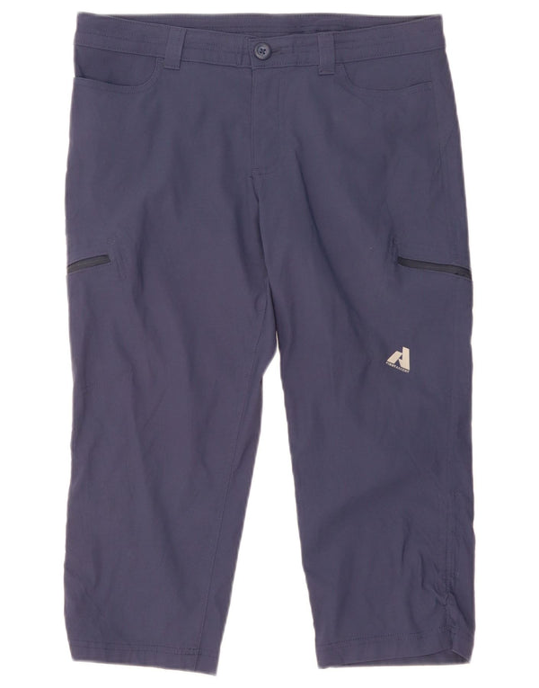 Eddie Bauer Damen Wander-Caprihose US 10 Large W34 L21 Blaues Nylon