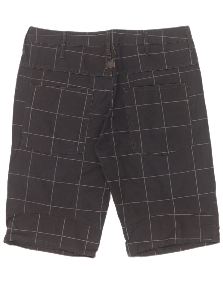 Bermuda da uomo G-Star W32 cotone medio a quadri neri