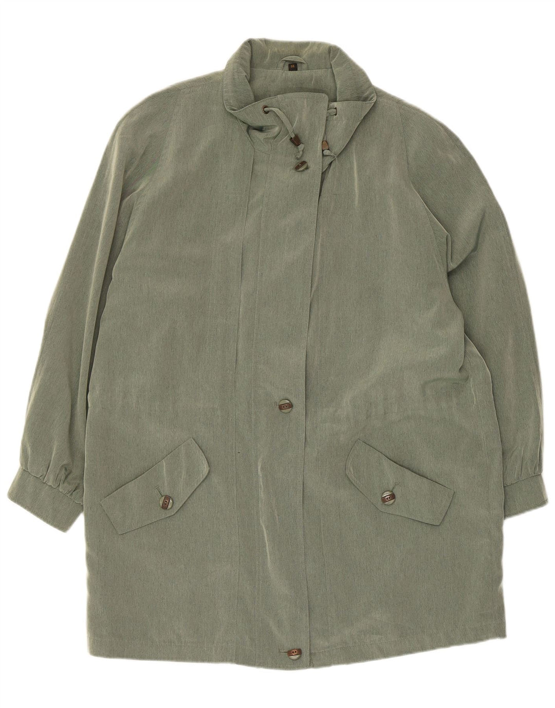 Cappotto da donna vintage UK 14 grande poliestere verde