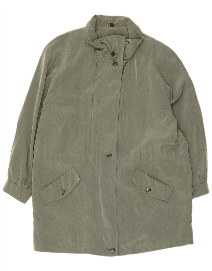 Cappotto da donna vintage UK 14 grande poliestere verde