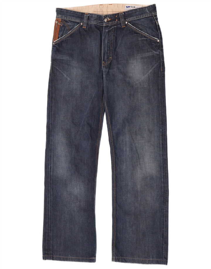 Gas Mens Straight Jeans W32 L31 Blue Cotton