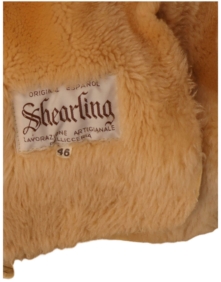 Vintage Womens Shearling Coat IT 46 Large Beige Shearling