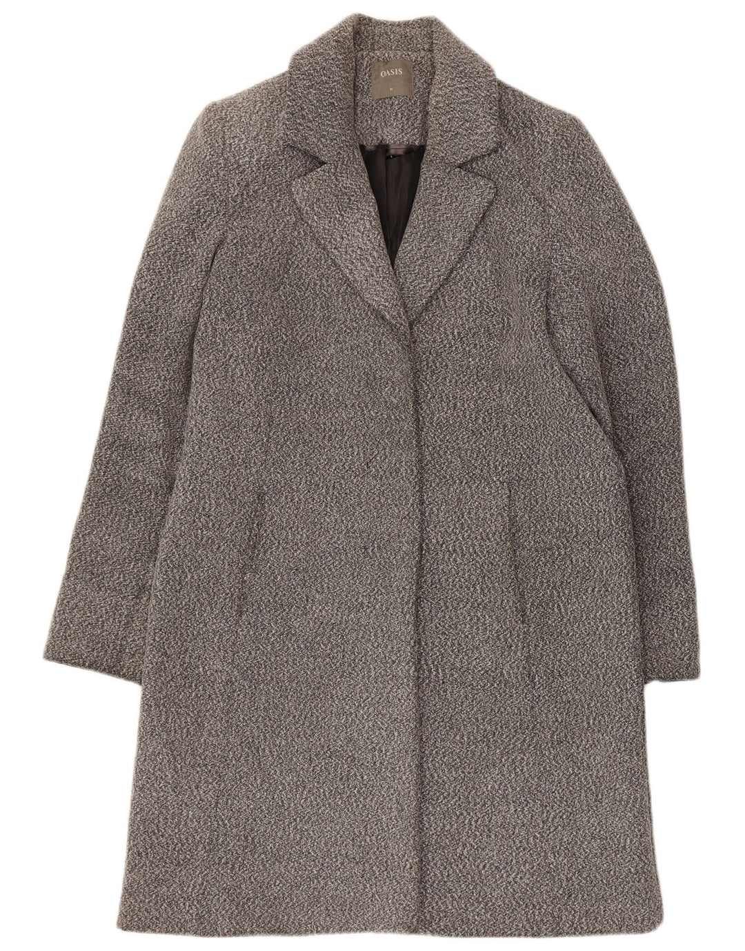 Soprabito da donna con vestibilità regolare Oasis UK 14 Poliestere screziato grigio medio