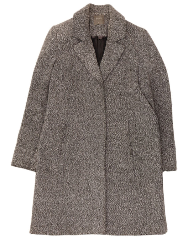 Oasis Womens Regular Fit Overcoat UK 14 Medium Grey Flecked Polyester
