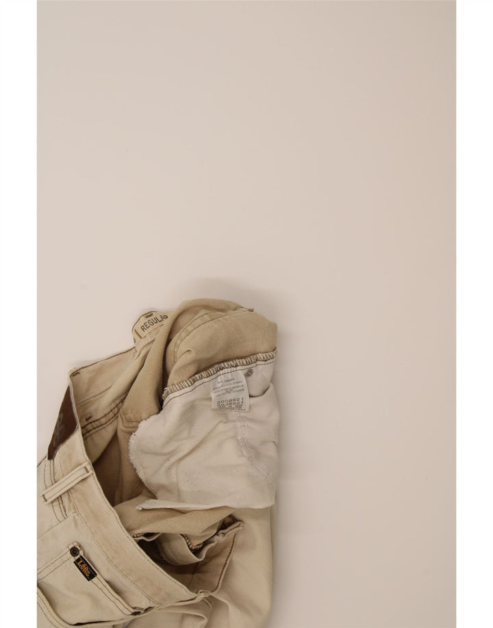 LEE Mens Regular Fit Straight Casual Trousers W40 L30 White Cotton Vintage Lee and Second-Hand Lee from Messina Hembry 