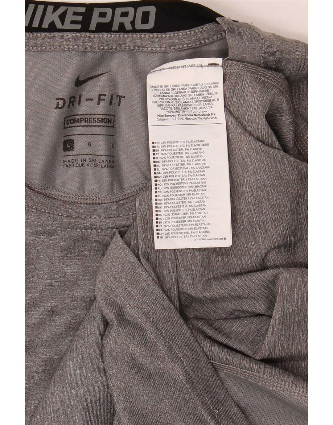 T-shirt Nike Dri Fit da uomo, grande, in poliestere grigio
