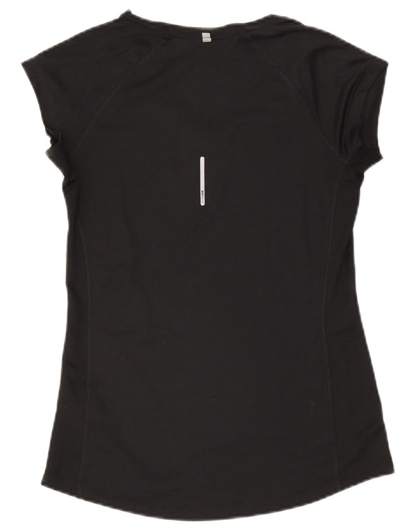 Nike Womens Dri Fit T-Shirt Top UK 8 Small Black Polyester